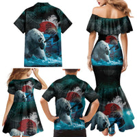 Greenlandic Polar Bear Warrior Family Matching Mermaid Dress and Hawaiian Shirt Nordic and Runes Style - Wonder Print Shop