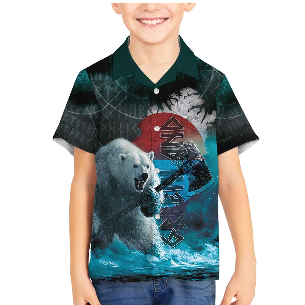 Greenlandic Polar Bear Warrior Family Matching Mermaid Dress and Hawaiian Shirt Nordic and Runes Style - Wonder Print Shop