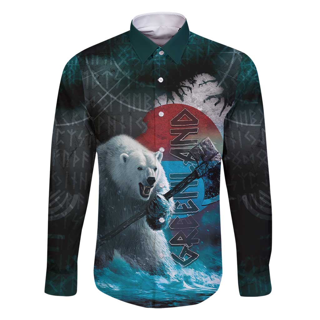 Greenlandic Polar Bear Warrior Family Matching Short Sleeve Bodycon Dress and Hawaiian Shirt Nordic and Runes Style - Wonder Print Shop