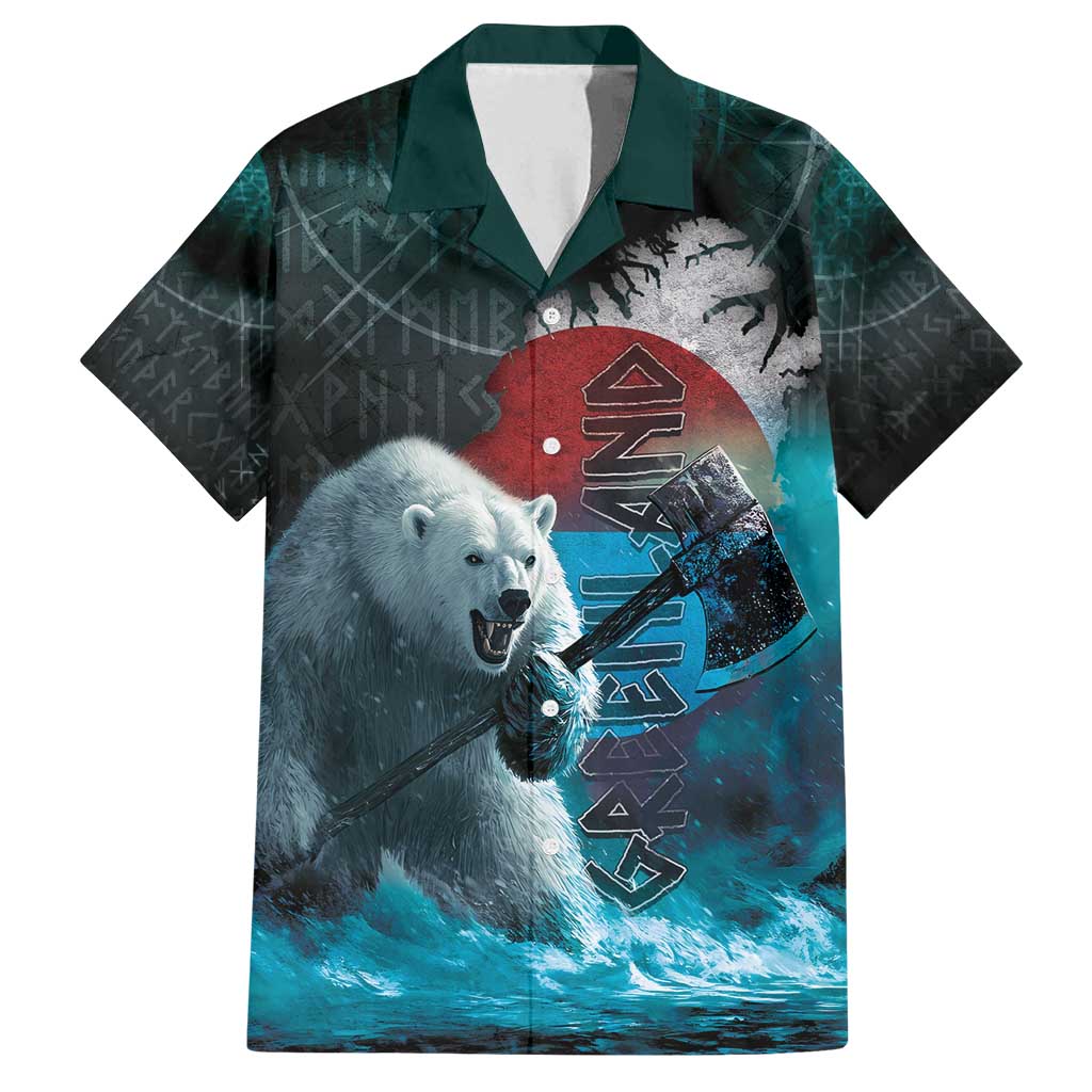 Greenlandic Polar Bear Warrior Family Matching Summer Maxi Dress and Hawaiian Shirt Nordic and Runes Style - Wonder Print Shop