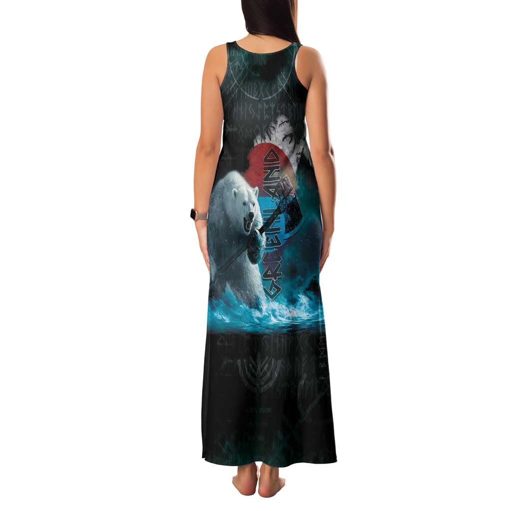 Greenlandic Polar Bear Warrior Family Matching Tank Maxi Dress and Hawaiian Shirt Nordic and Runes Style - Wonder Print Shop