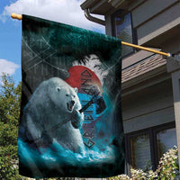 Greenlandic Polar Bear Warrior Garden Flag Nordic and Runes Style - Wonder Print Shop