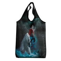 Greenlandic Polar Bear Warrior Grocery Bag Nordic and Runes Style - Wonder Print Shop