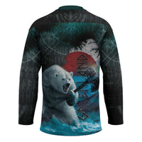 Greenlandic Polar Bear Warrior Hockey Jersey Nordic and Runes Style - Wonder Print Shop