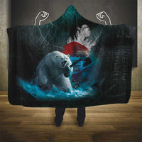 Greenlandic Polar Bear Warrior Hooded Blanket Nordic and Runes Style - Wonder Print Shop