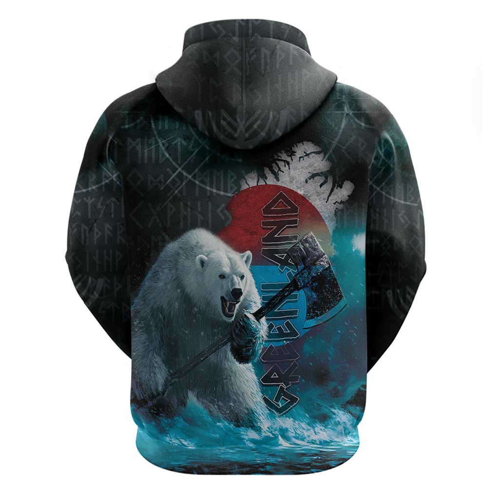 Greenlandic Polar Bear Warrior Hoodie Nordic and Runes Style - Wonder Print Shop