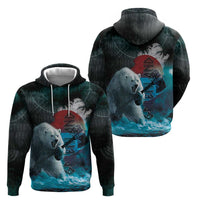 Greenlandic Polar Bear Warrior Hoodie Nordic and Runes Style - Wonder Print Shop