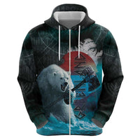 Greenlandic Polar Bear Warrior Hoodie Nordic and Runes Style - Wonder Print Shop