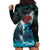 Greenlandic Polar Bear Warrior Hoodie Dress Nordic and Runes Style - Wonder Print Shop