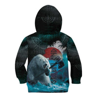 Greenlandic Polar Bear Warrior Kid Hoodie Nordic and Runes Style - Wonder Print Shop