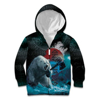 Greenlandic Polar Bear Warrior Kid Hoodie Nordic and Runes Style - Wonder Print Shop