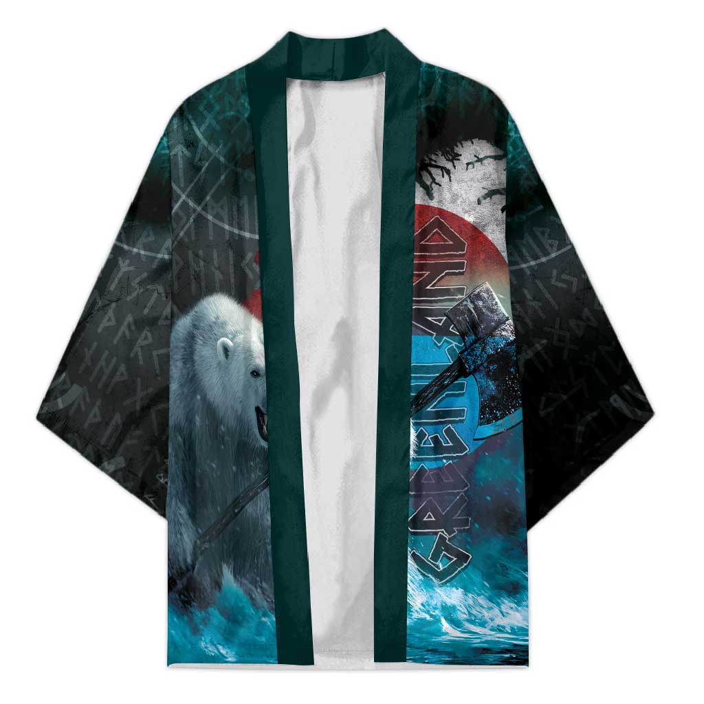 Greenlandic Polar Bear Warrior Kimono Nordic and Runes Style - Wonder Print Shop