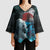 Greenlandic Polar Bear Warrior Kimono Sleeve Blouse Nordic and Runes Style - Wonder Print Shop