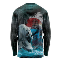 Greenlandic Polar Bear Warrior Long Sleeve Shirt Nordic and Runes Style - Wonder Print Shop