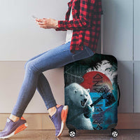 Greenlandic Polar Bear Warrior Luggage Cover Nordic and Runes Style - Wonder Print Shop