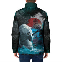 Greenlandic Polar Bear Warrior Padded Jacket Nordic and Runes Style - Wonder Print Shop