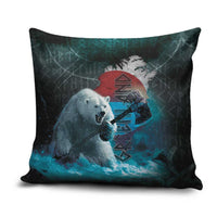 Greenlandic Polar Bear Warrior Pillow Cover Nordic and Runes Style - Wonder Print Shop