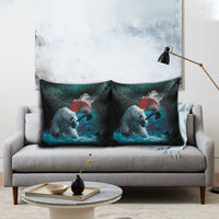 Greenlandic Polar Bear Warrior Pillow Cover Nordic and Runes Style - Wonder Print Shop