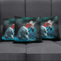 Greenlandic Polar Bear Warrior Pillow Cover Nordic and Runes Style - Wonder Print Shop