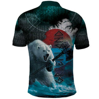 Greenlandic Polar Bear Warrior Polo Shirt Nordic and Runes Style - Wonder Print Shop