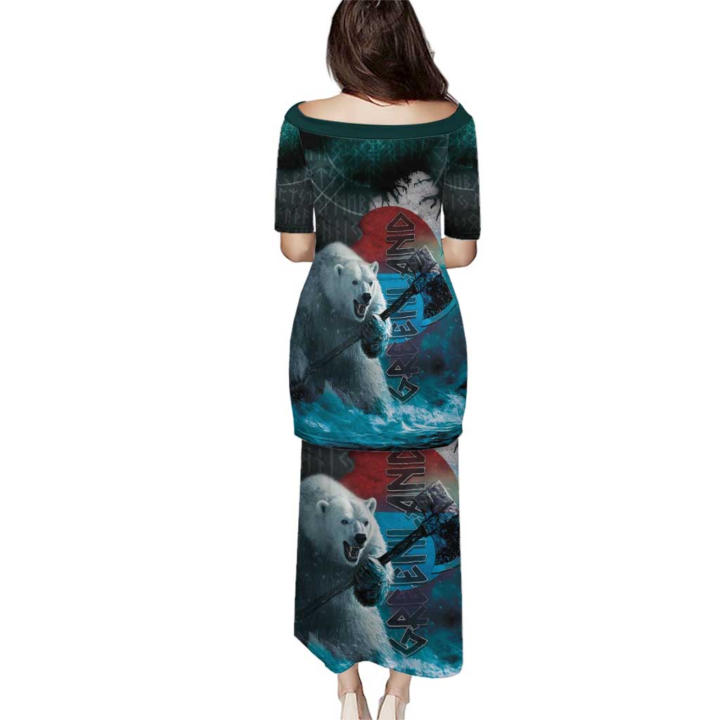 Greenlandic Polar Bear Warrior Puletasi Nordic and Runes Style - Wonder Print Shop