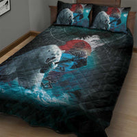 Greenlandic Polar Bear Warrior Quilt Bed Set Nordic and Runes Style - Wonder Print Shop