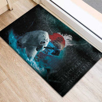 Greenlandic Polar Bear Warrior Rubber Doormat Nordic and Runes Style - Wonder Print Shop