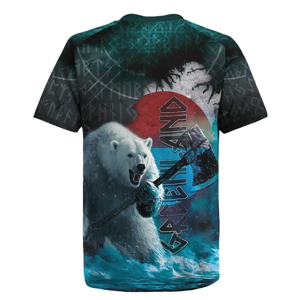 Greenlandic Polar Bear Warrior Rugby Jersey Nordic and Runes Style - Wonder Print Shop