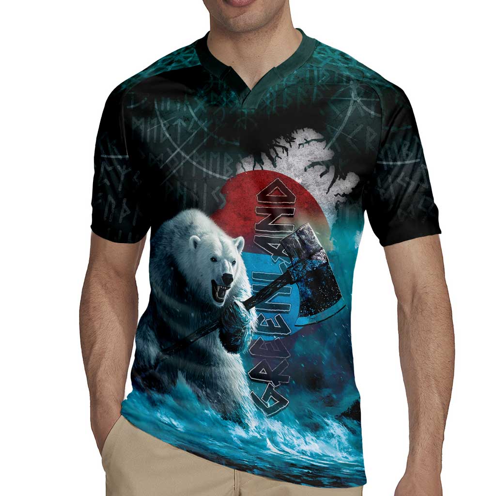 Greenlandic Polar Bear Warrior Rugby Jersey Nordic and Runes Style - Wonder Print Shop