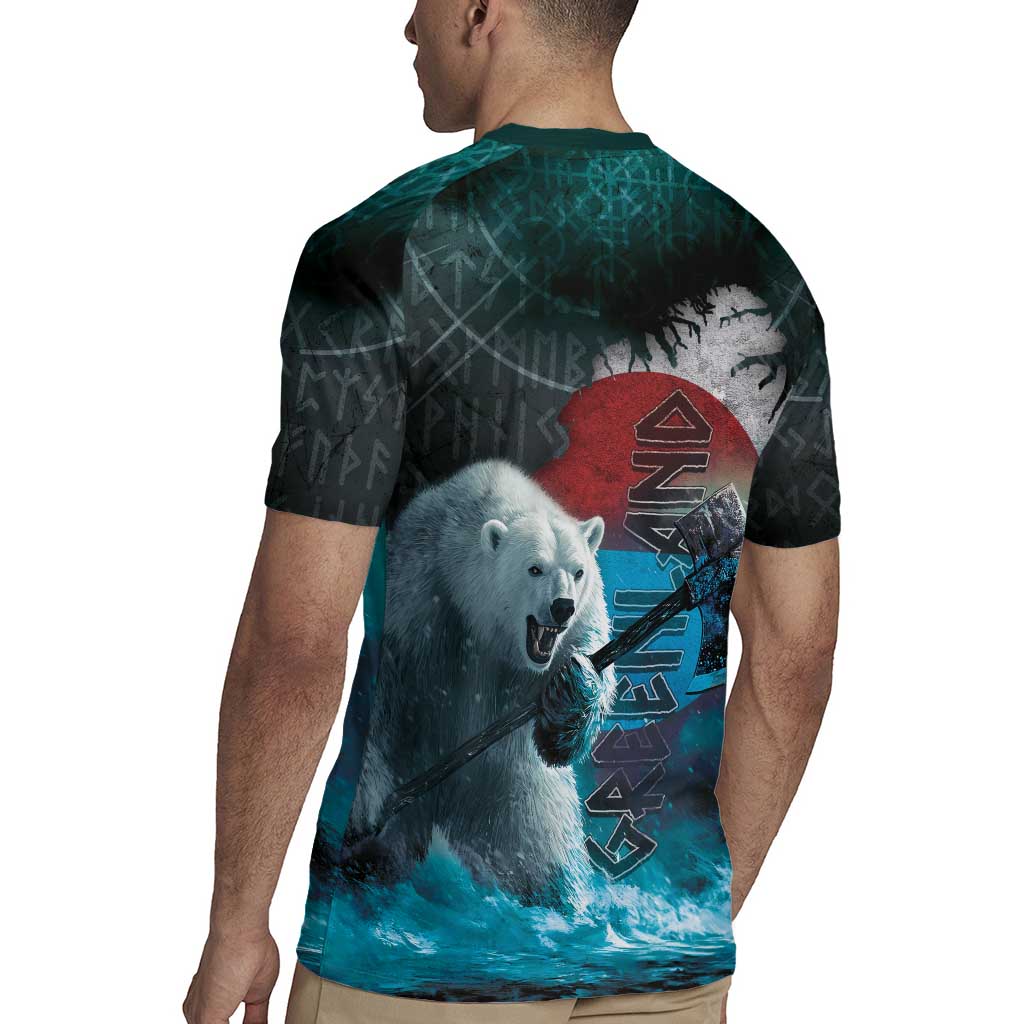 Greenlandic Polar Bear Warrior Rugby Jersey Nordic and Runes Style - Wonder Print Shop