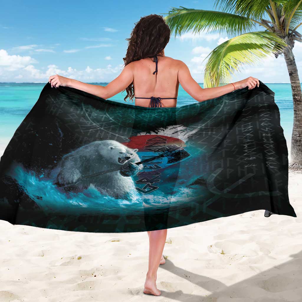 Greenlandic Polar Bear Warrior Sarong Nordic and Runes Style - Wonder Print Shop