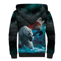 Greenlandic Polar Bear Warrior Sherpa Hoodie Nordic and Runes Style - Wonder Print Shop