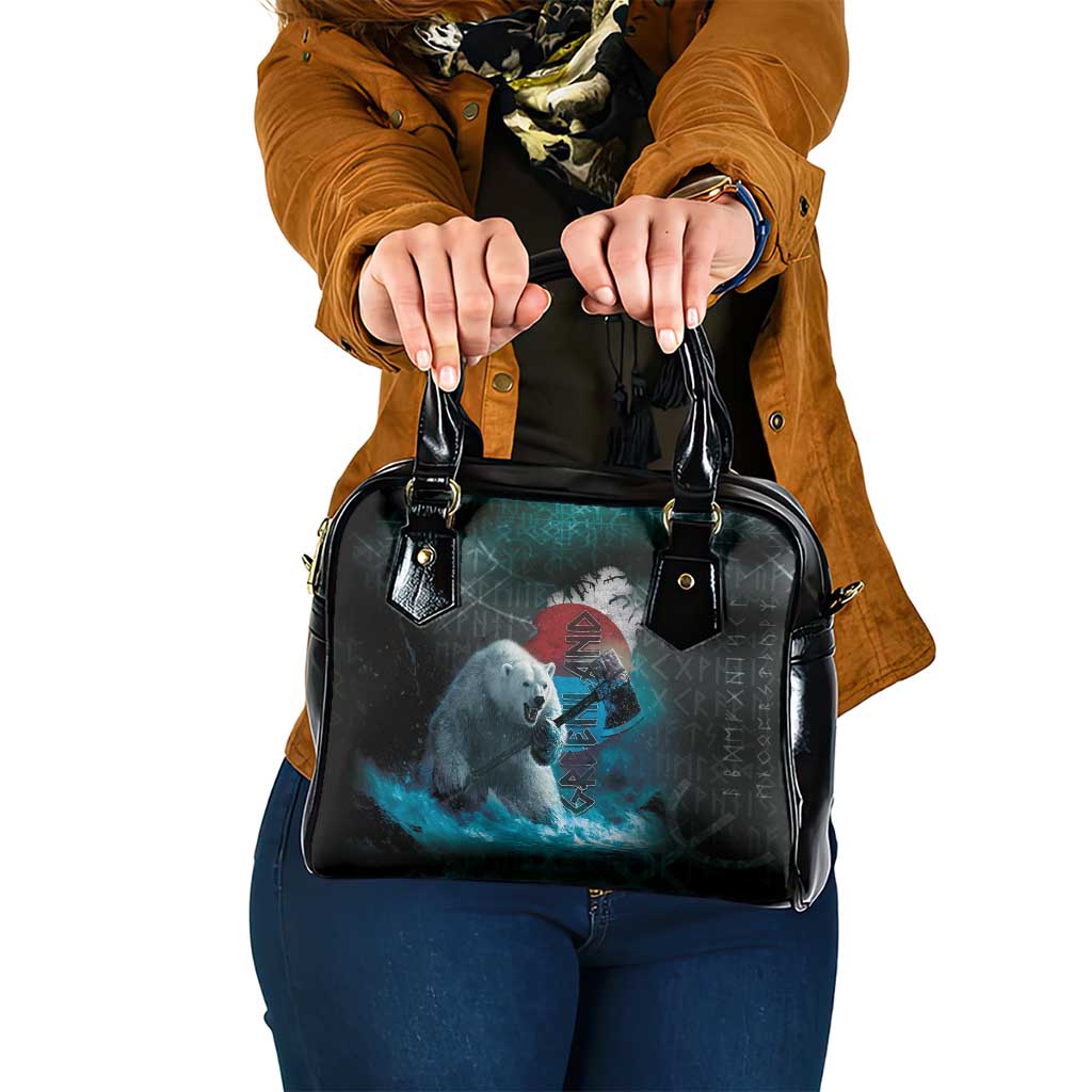 Greenlandic Polar Bear Warrior Shoulder Handbag Nordic and Runes Style - Wonder Print Shop