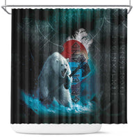Greenlandic Polar Bear Warrior Shower Curtain Nordic and Runes Style - Wonder Print Shop