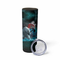 Greenlandic Polar Bear Warrior Skinny Tumbler Nordic and Runes Style - Wonder Print Shop