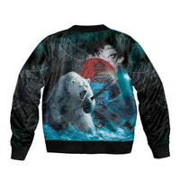 Greenlandic Polar Bear Warrior Sleeve Zip Bomber Jacket Nordic and Runes Style - Wonder Print Shop