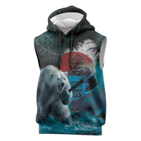Greenlandic Polar Bear Warrior Sleeveless Hoodie Nordic and Runes Style - Wonder Print Shop