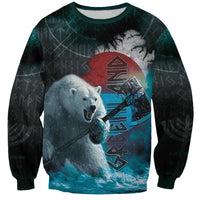 Greenlandic Polar Bear Warrior Sweatshirt Nordic and Runes Style - Wonder Print Shop