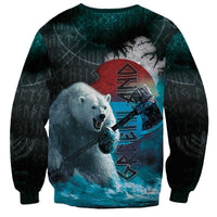 Greenlandic Polar Bear Warrior Sweatshirt Nordic and Runes Style - Wonder Print Shop