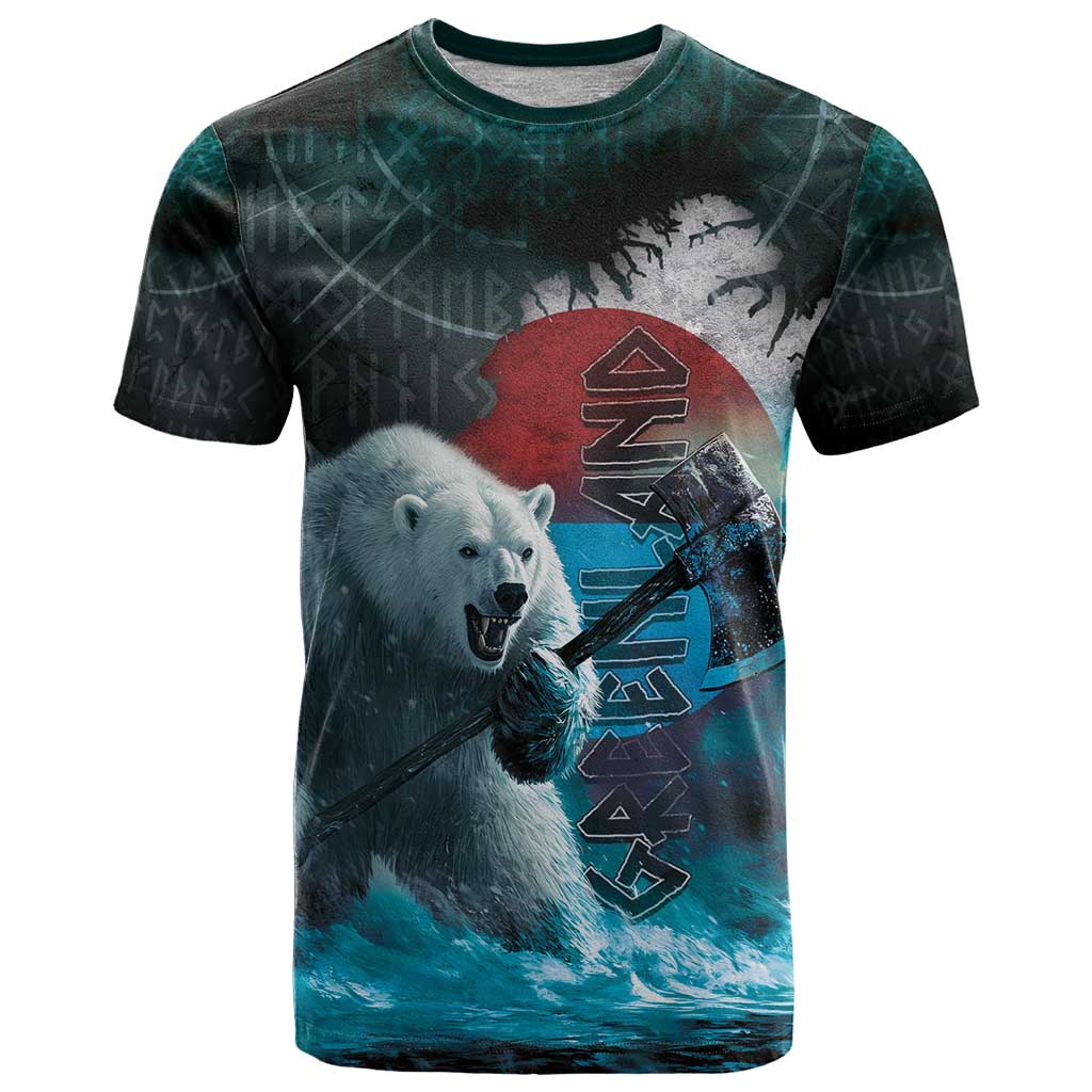 Greenlandic Polar Bear Warrior T Shirt Nordic and Runes Style - Wonder Print Shop