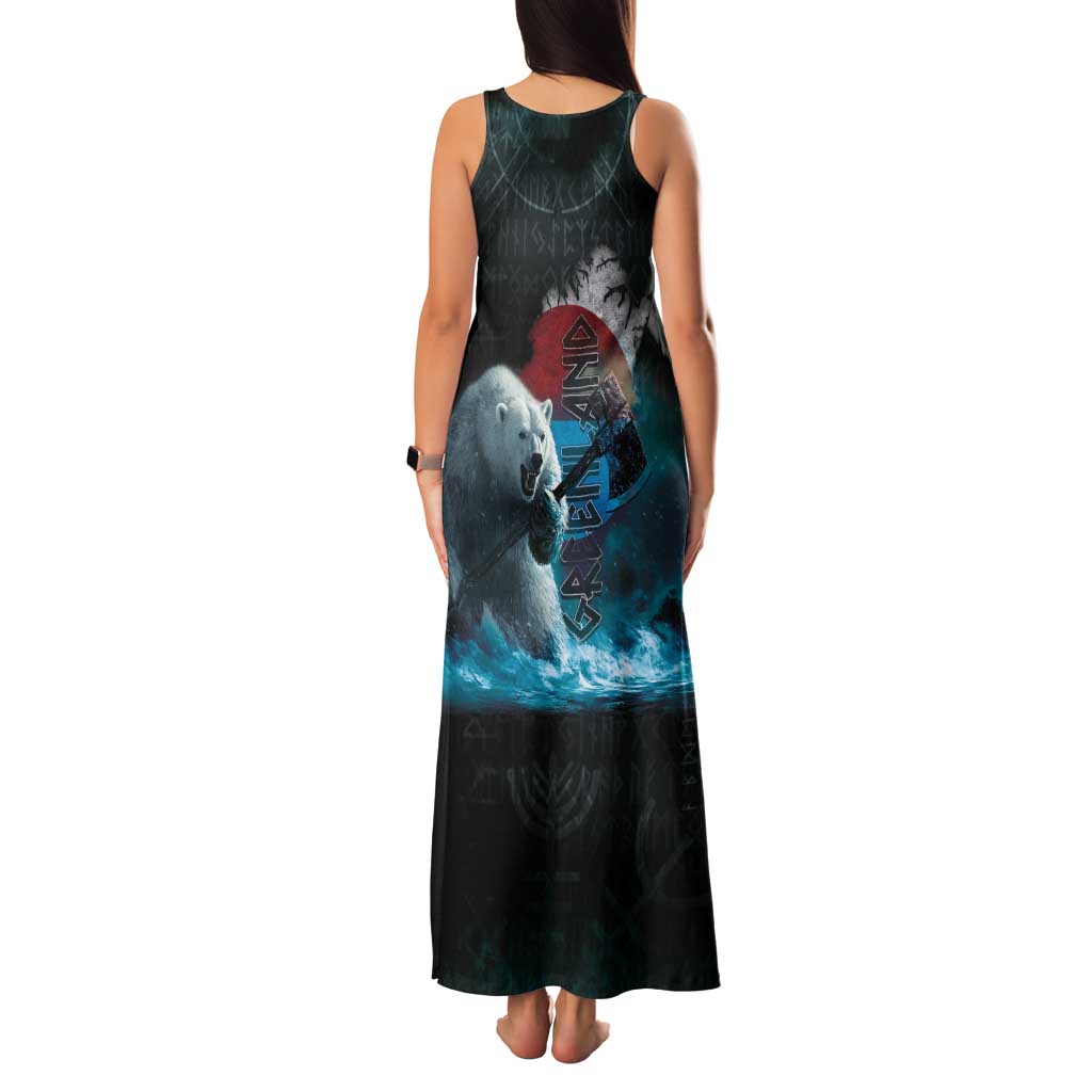 Greenlandic Polar Bear Warrior Tank Maxi Dress Nordic and Runes Style - Wonder Print Shop