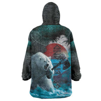 Greenlandic Polar Bear Warrior Wearable Blanket Hoodie Nordic and Runes Style - Wonder Print Shop