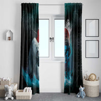 Greenlandic Polar Bear Warrior Window Curtain Nordic and Runes Style - Wonder Print Shop