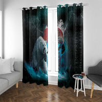 Greenlandic Polar Bear Warrior Window Curtain Nordic and Runes Style - Wonder Print Shop