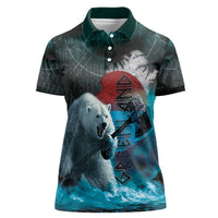 Greenlandic Polar Bear Warrior Women Polo Shirt Nordic and Runes Style - Wonder Print Shop