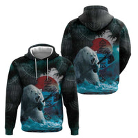 Greenlandic Polar Bear Warrior Zip Hoodie Nordic and Runes Style - Wonder Print Shop