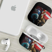 Greenlandic and Danish Together AirPods Case Polar Warrior Vikings with National Flag Grunge Style - Wonder Print Shop