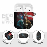 Greenlandic and Danish Together AirPods Case Polar Warrior Vikings with National Flag Grunge Style - Wonder Print Shop