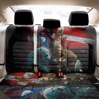 Greenlandic and Danish Together Back Car Seat Cover Polar Warrior Vikings with National Flag Grunge Style - Wonder Print Shop