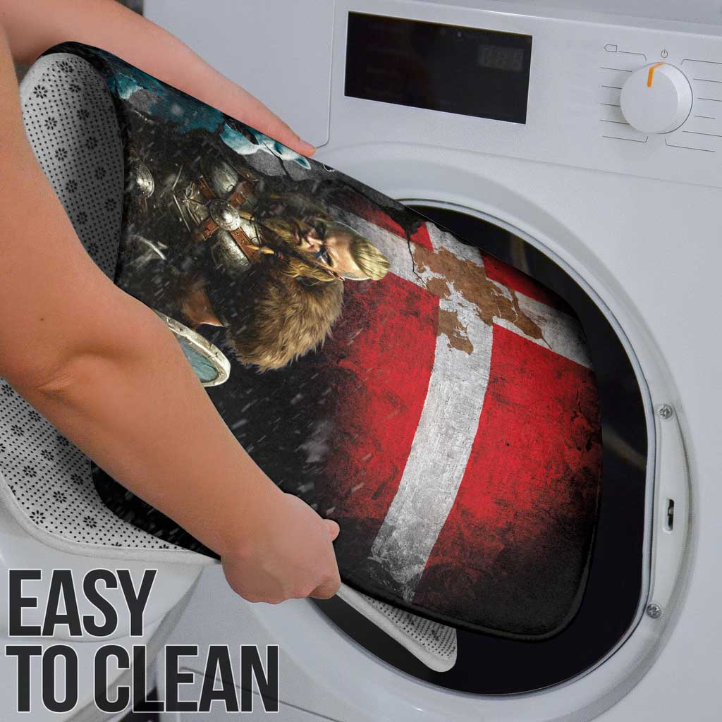 Greenlandic and Danish Together Bathroom Set Polar Warrior Vikings with National Flag Grunge Style - Wonder Print Shop